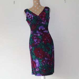 NWT American Living Purple Floral fitted Dress S